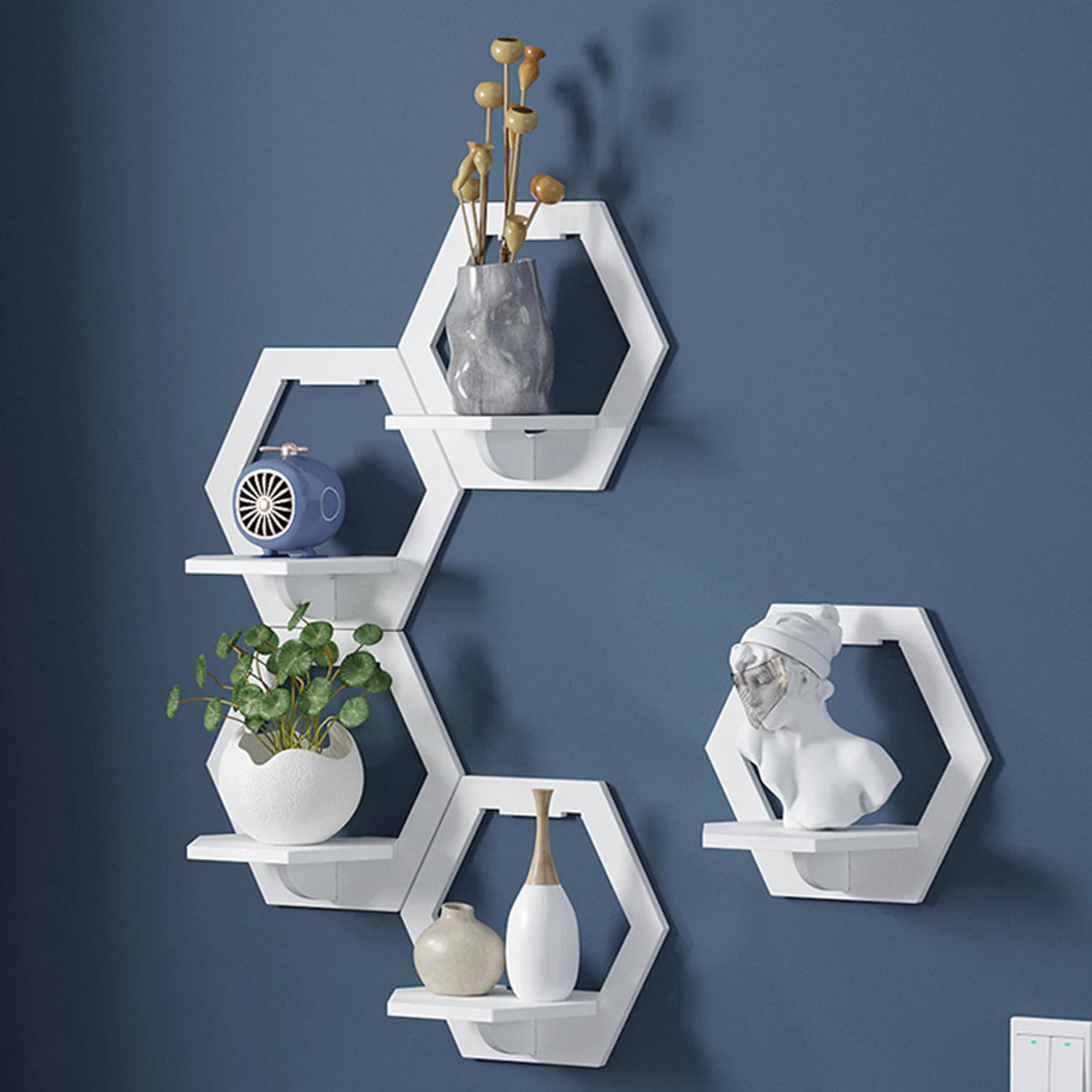 3 stuks zeshoek wandplank punc - Flower Wall Panel recensie en prijs