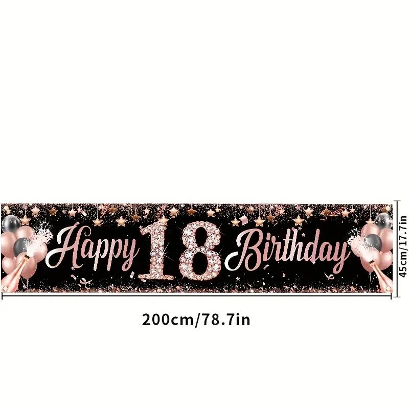 18e verjaardagsbanner, verjaar - Party Banner Gold recensie en prijs
