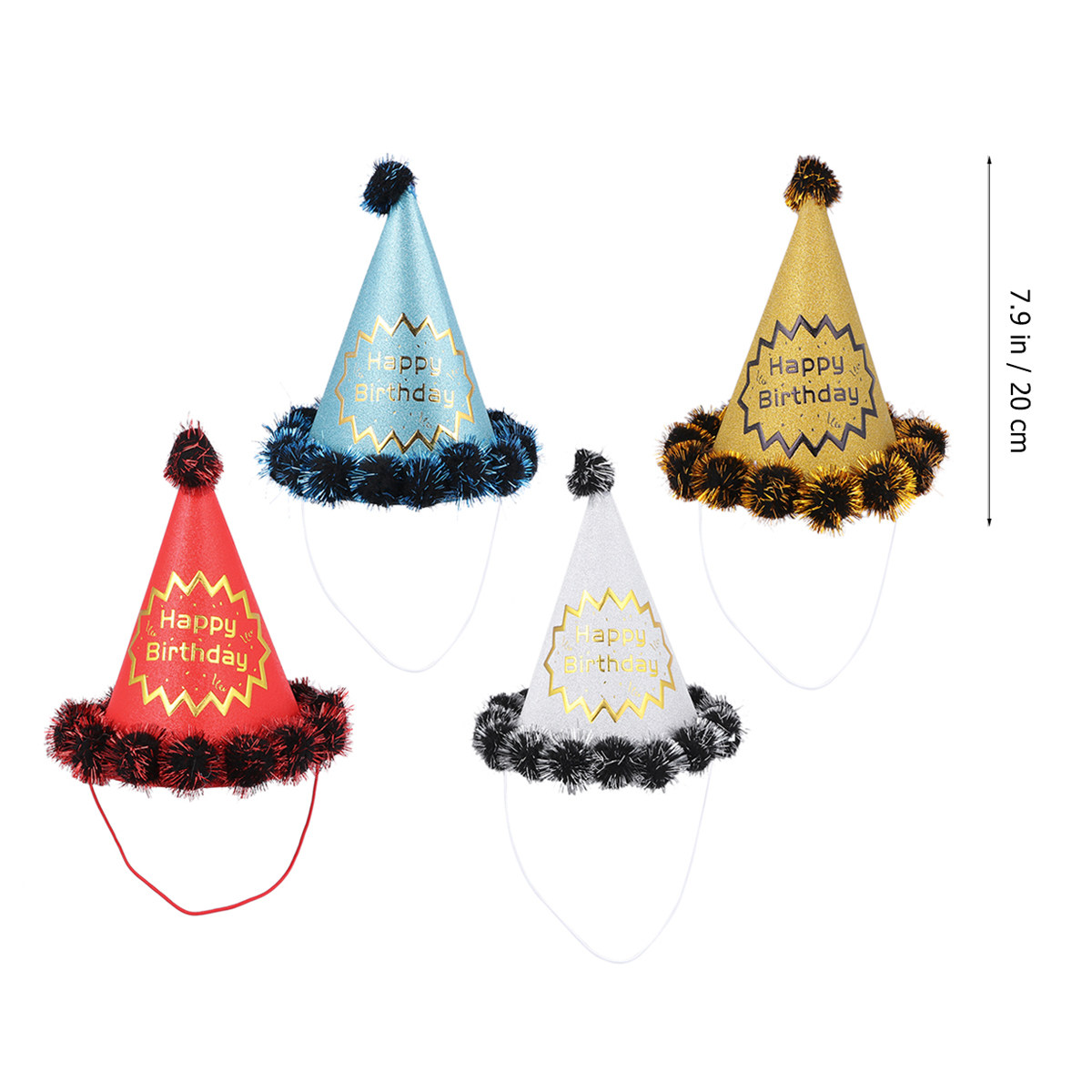 4 stuks glitter verjaardagshoe - Party Hat Cone recensie en prijs